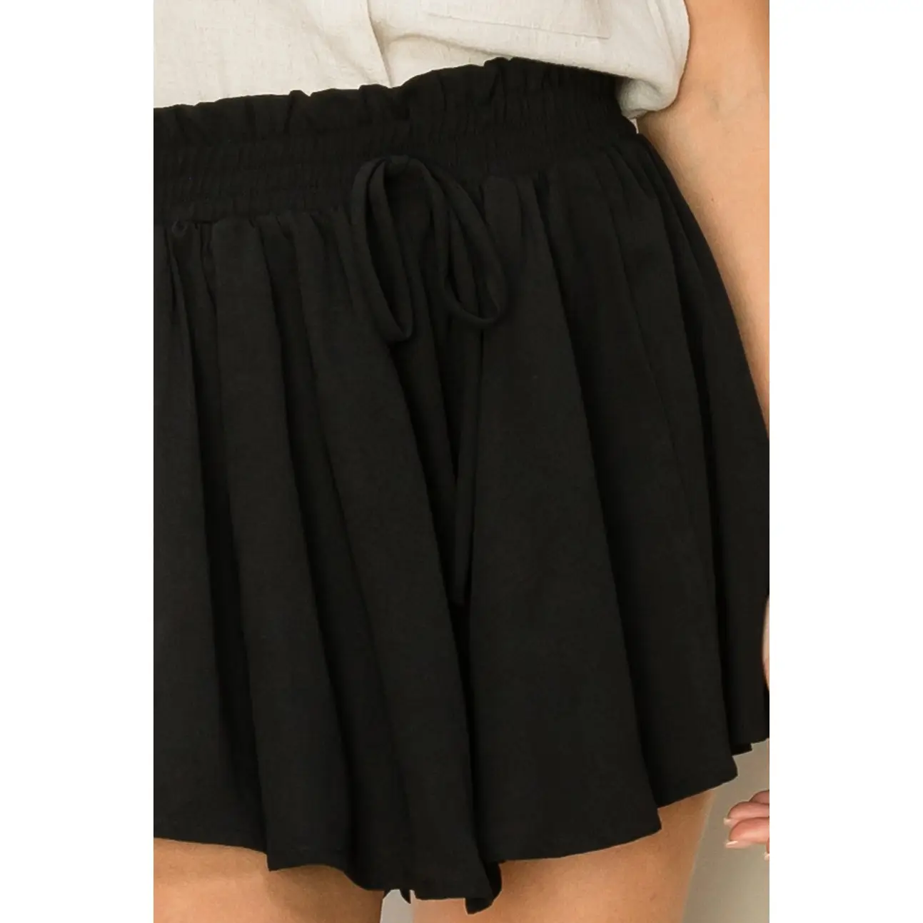 Breezy Vibes Black High Waisted Shorts