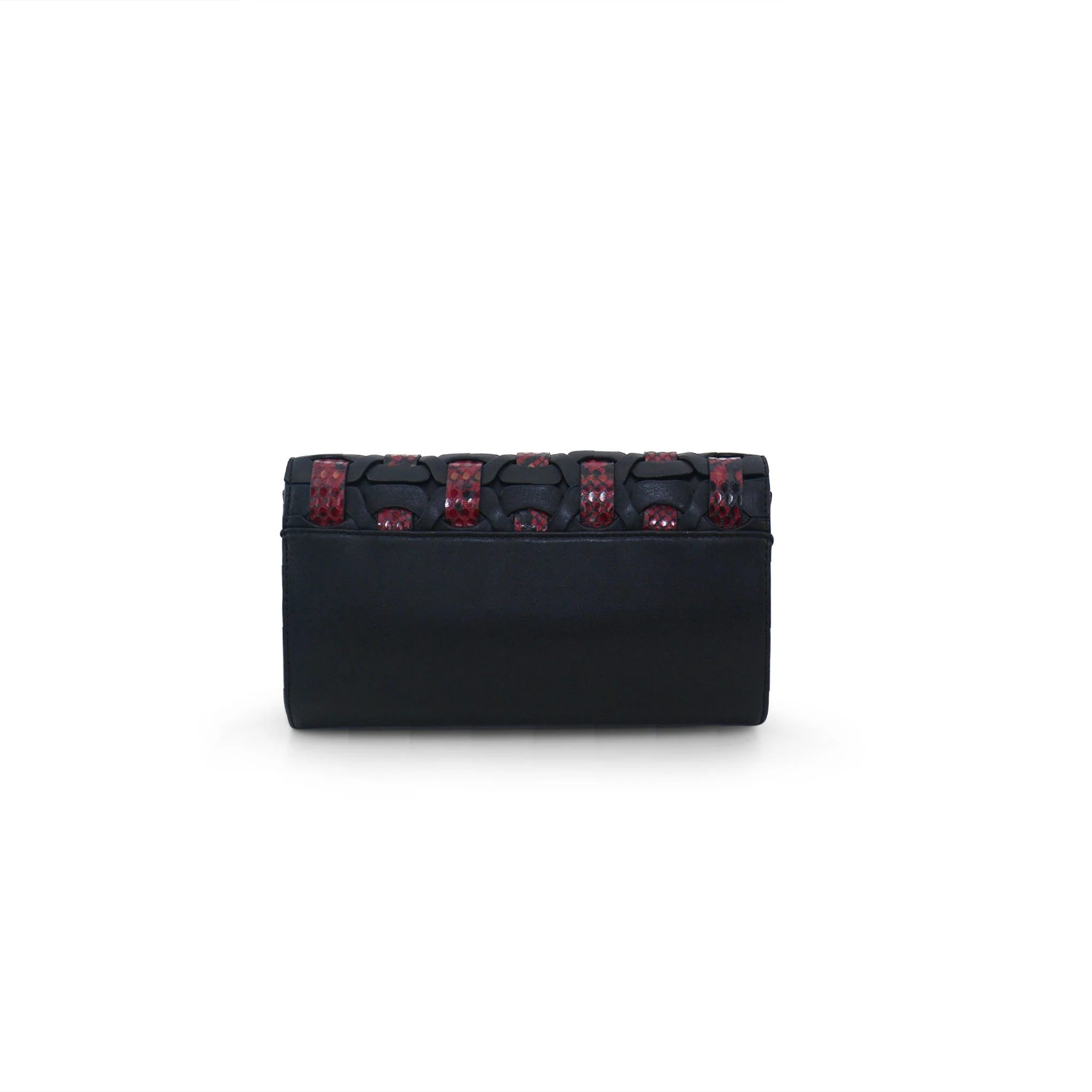 Brittany Black & Red Snake Crossbody Clutch