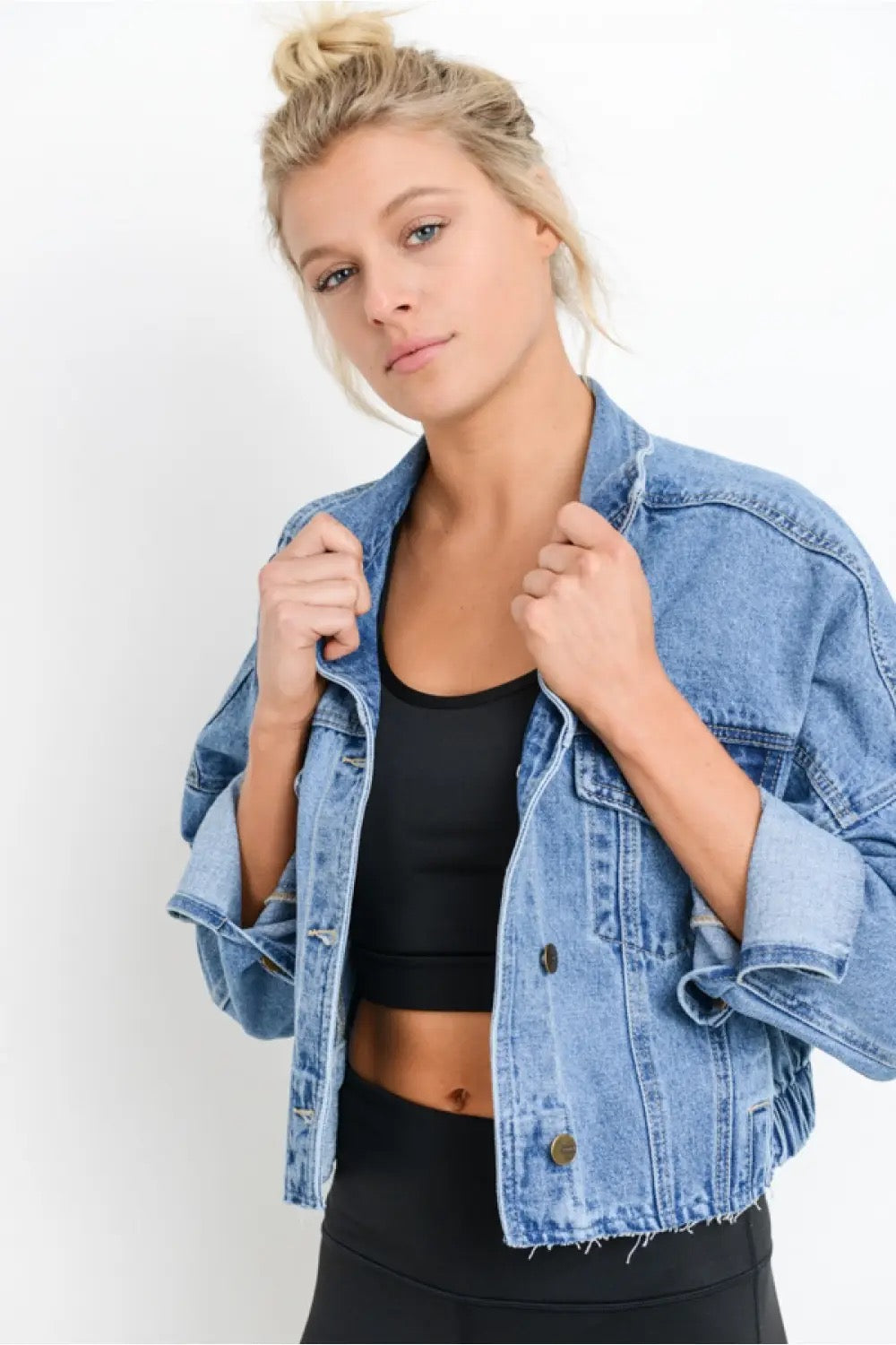 The Essential Layer Cropped Denim Jacket