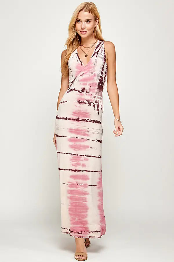 Rose Kissed Tie Dye Maxi Dress