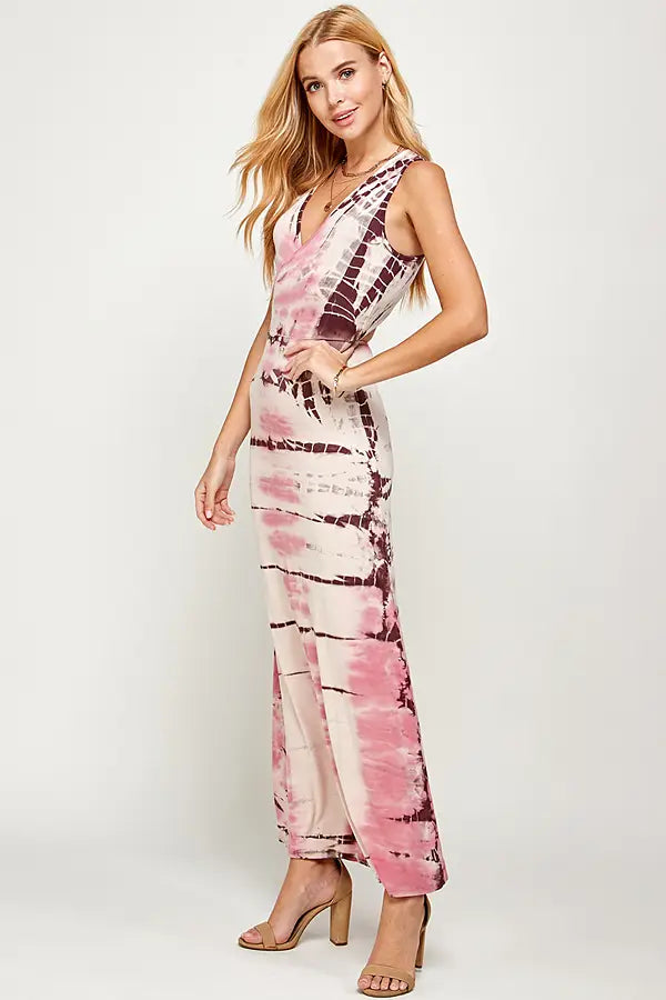 Rose Kissed Tie Dye Maxi Dress