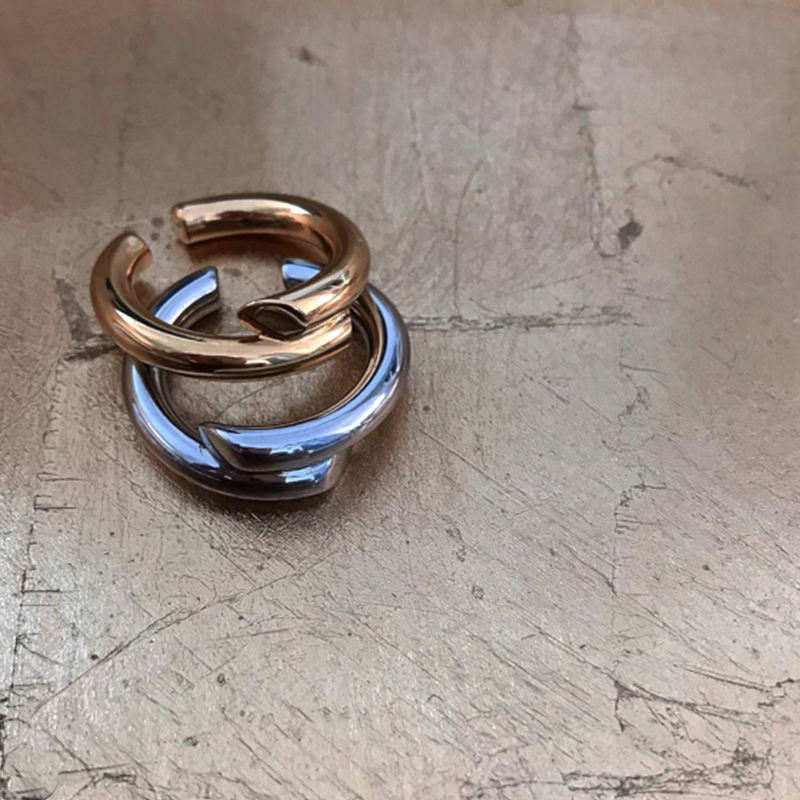 Side By Side Silver Ring