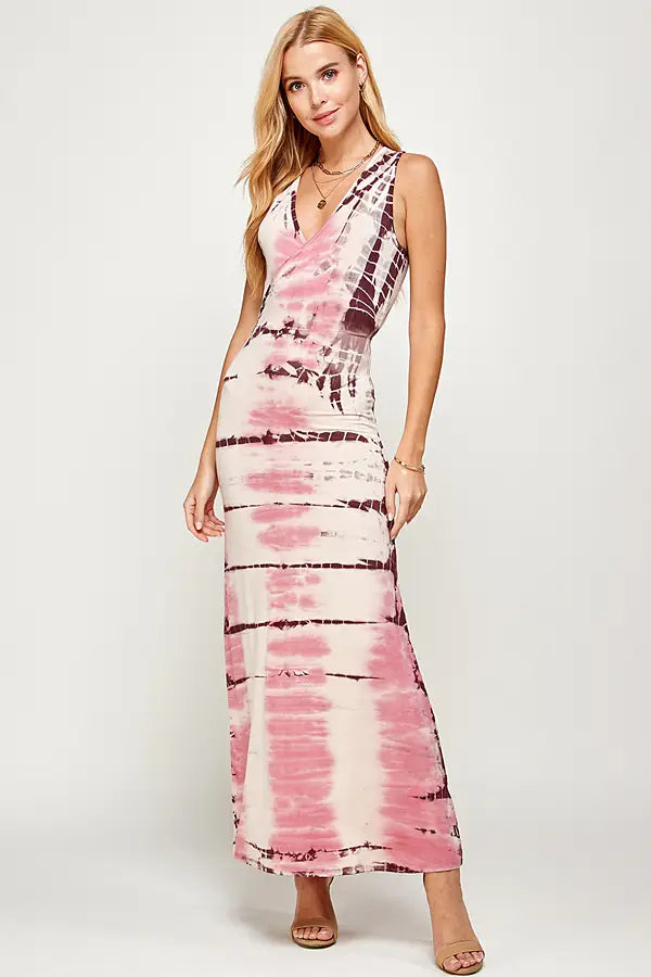 pink rose tie dye dress The Bianca Dress