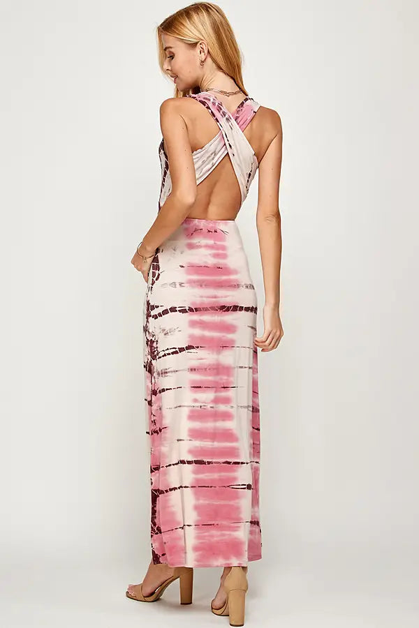 Rose Kissed Tie Dye Maxi Dress