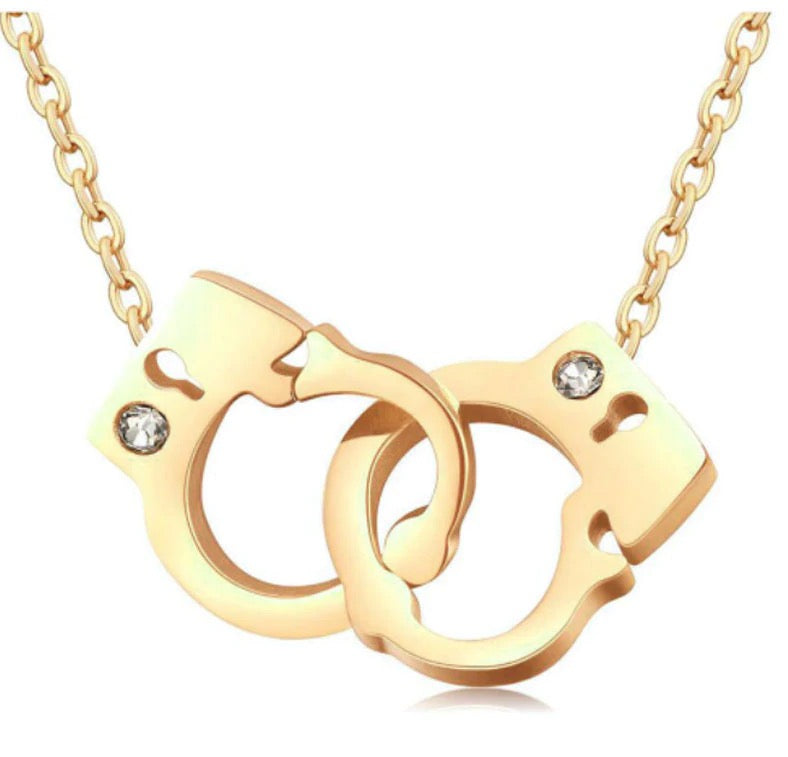 Not Guilty Gold Handcuff Necklace
