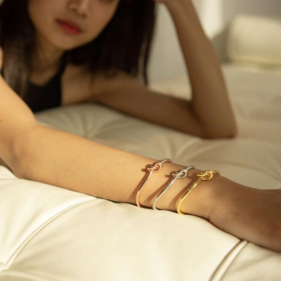Knot Sorry Gold Cuff Bracelet