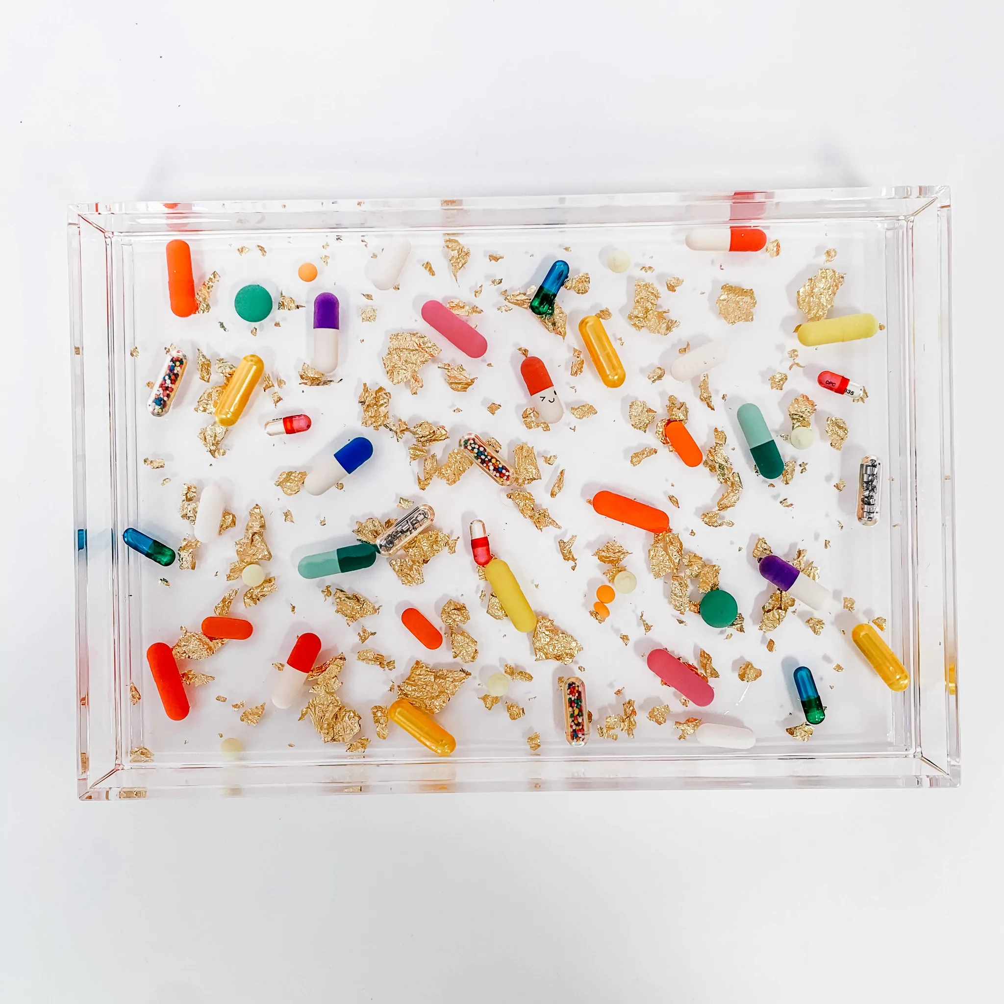 Pill + Gold  Small Acrylic Tray