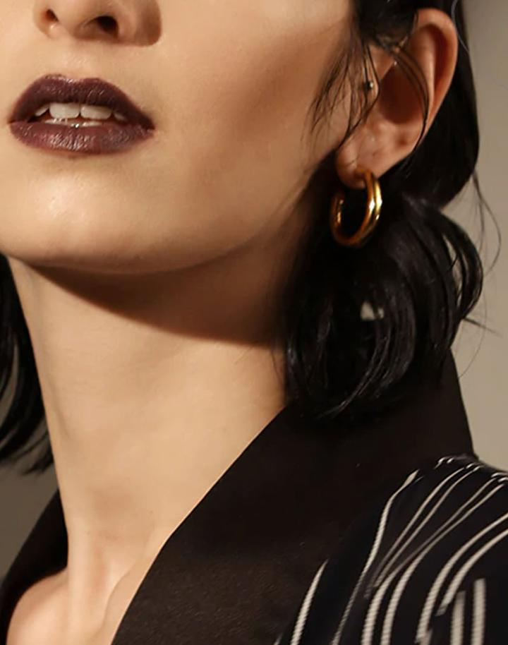 Mini Rally Gold Hoops