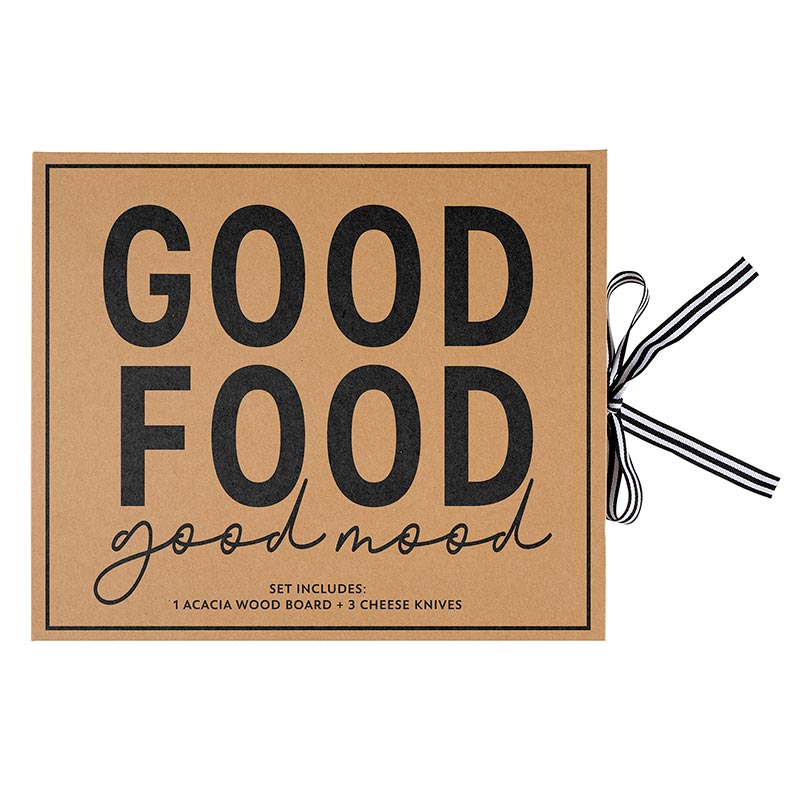 Acacia Board & Cheese Knives Set