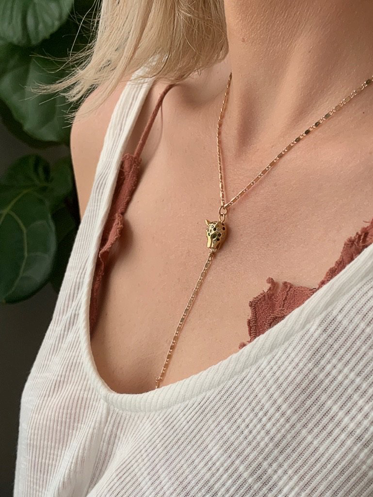 On The Wild Side Gold Lariat Necklace