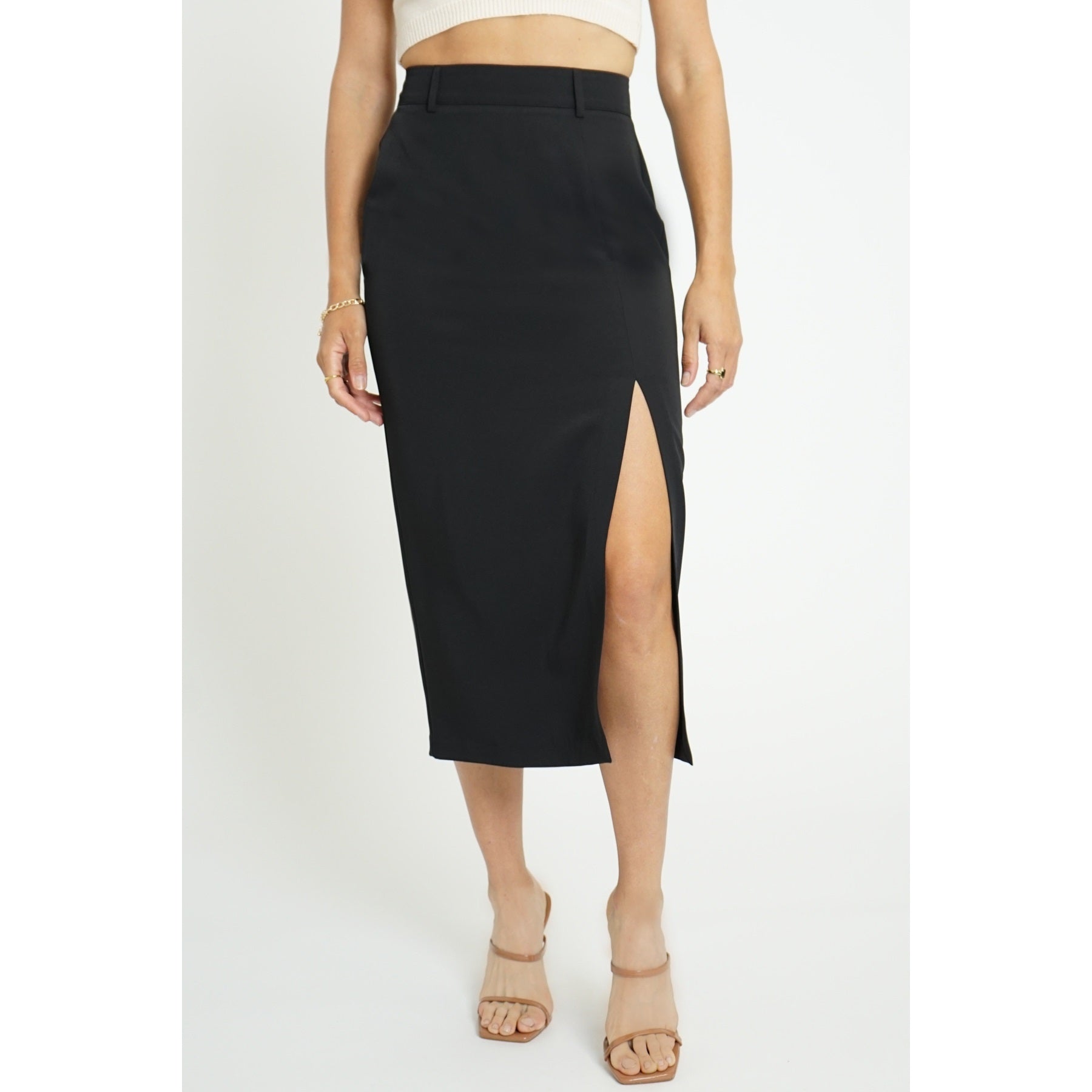 Keep Things Classy Belted Midi Skirt
