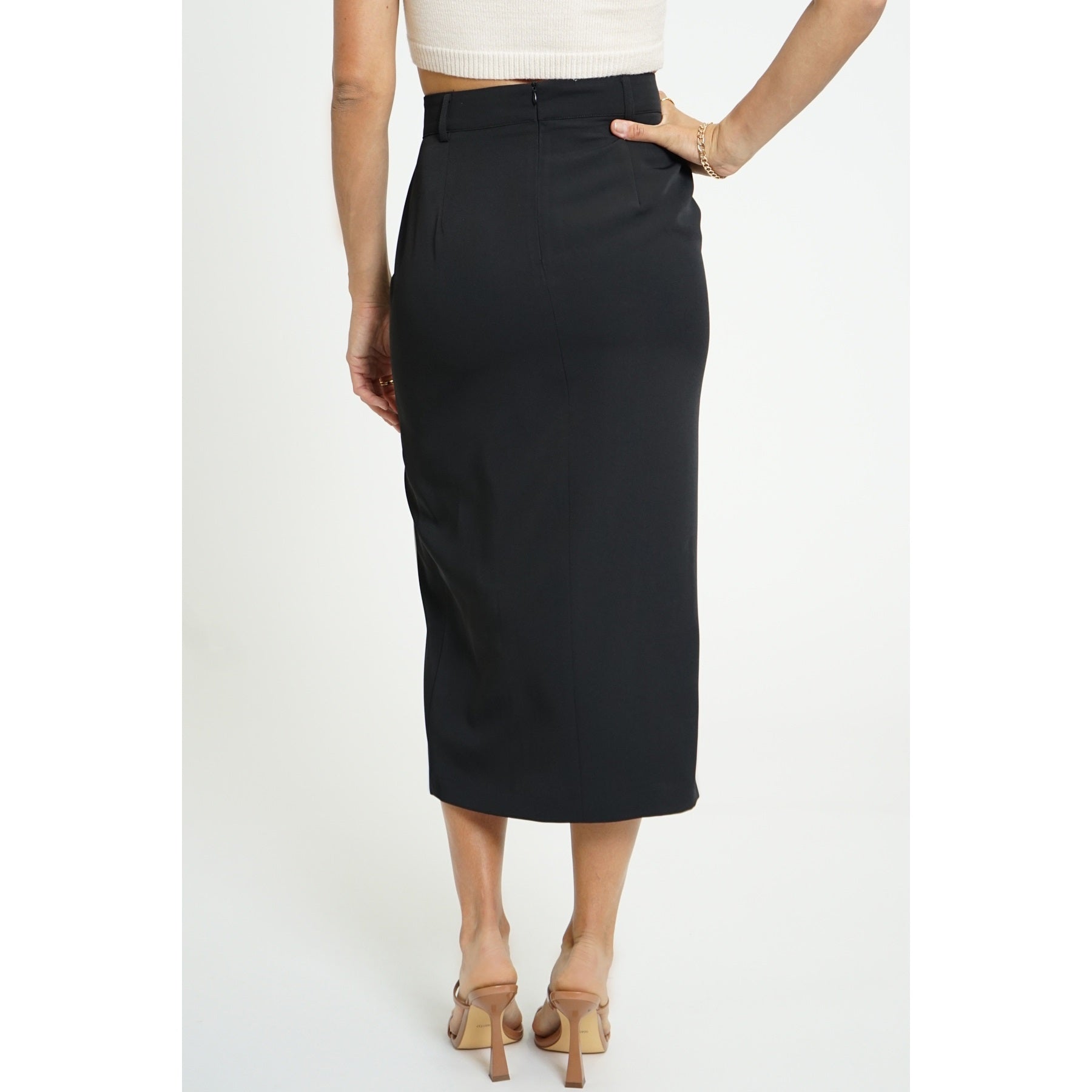 Keep Things Classy Belted Midi Skirt