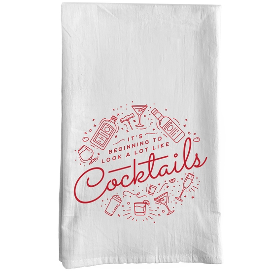 Beginning To Look Like Cocktails-Kitchen Towel