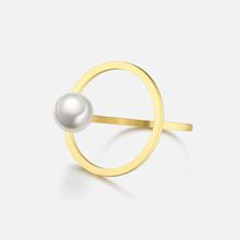 Halo Pearl Gold Ring