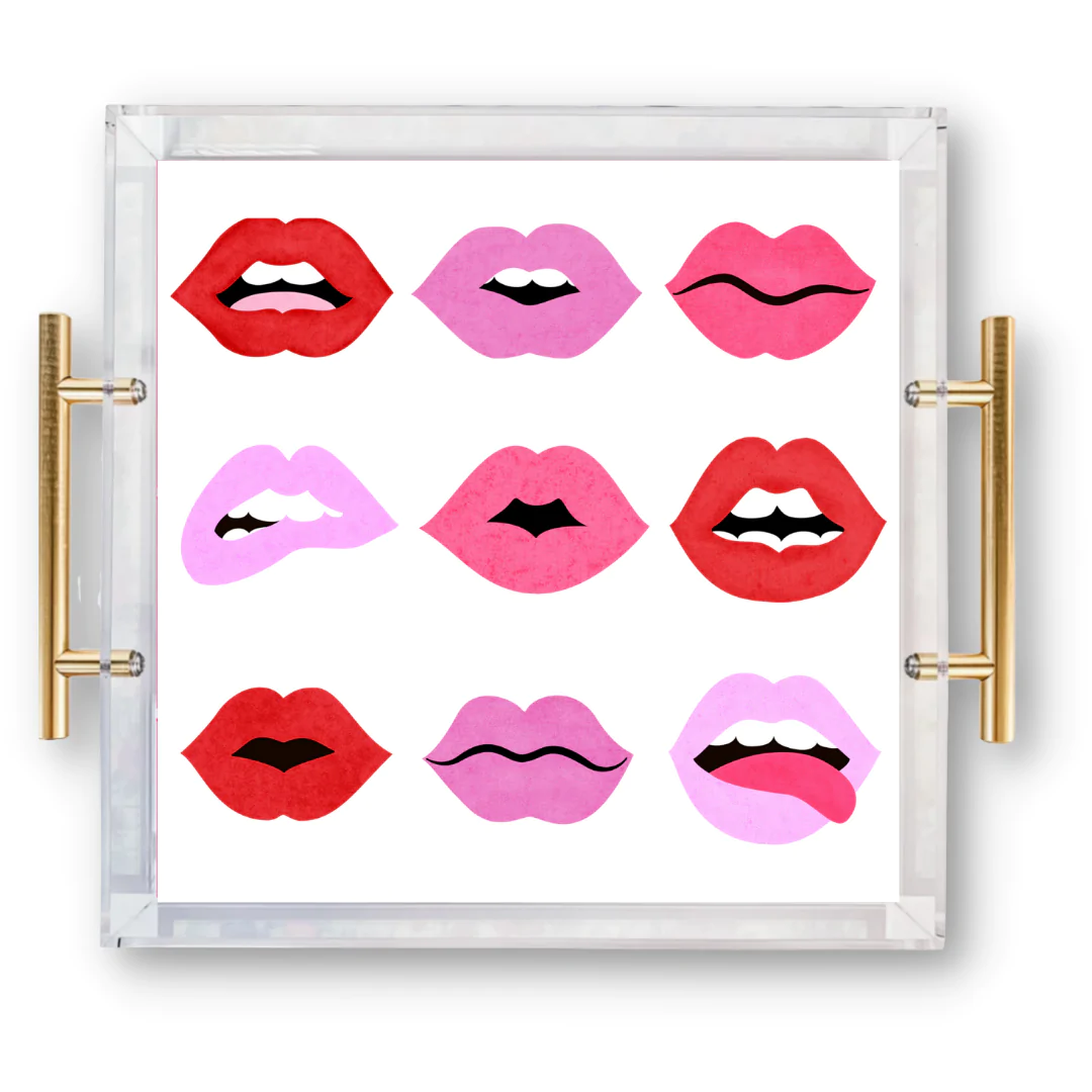 Pucker Up Large Acrylic Tray