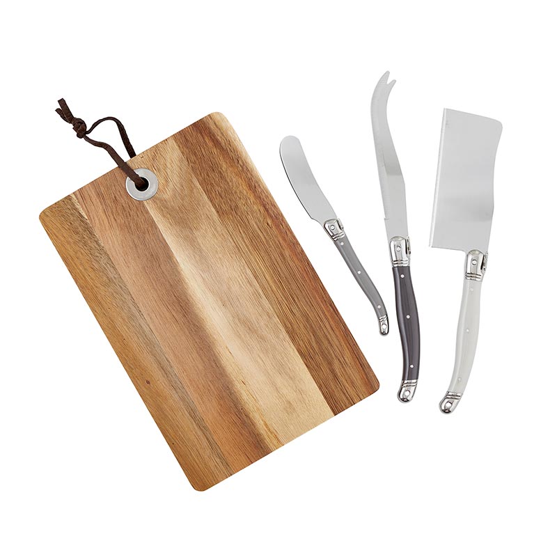 Acacia Board & Cheese Knives Set