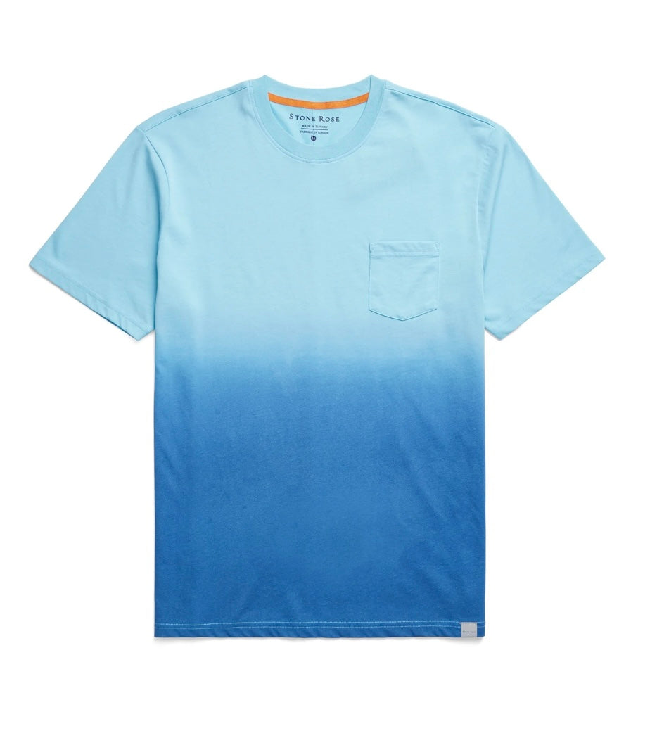 Turquoise Dip Dyed Performance Tee