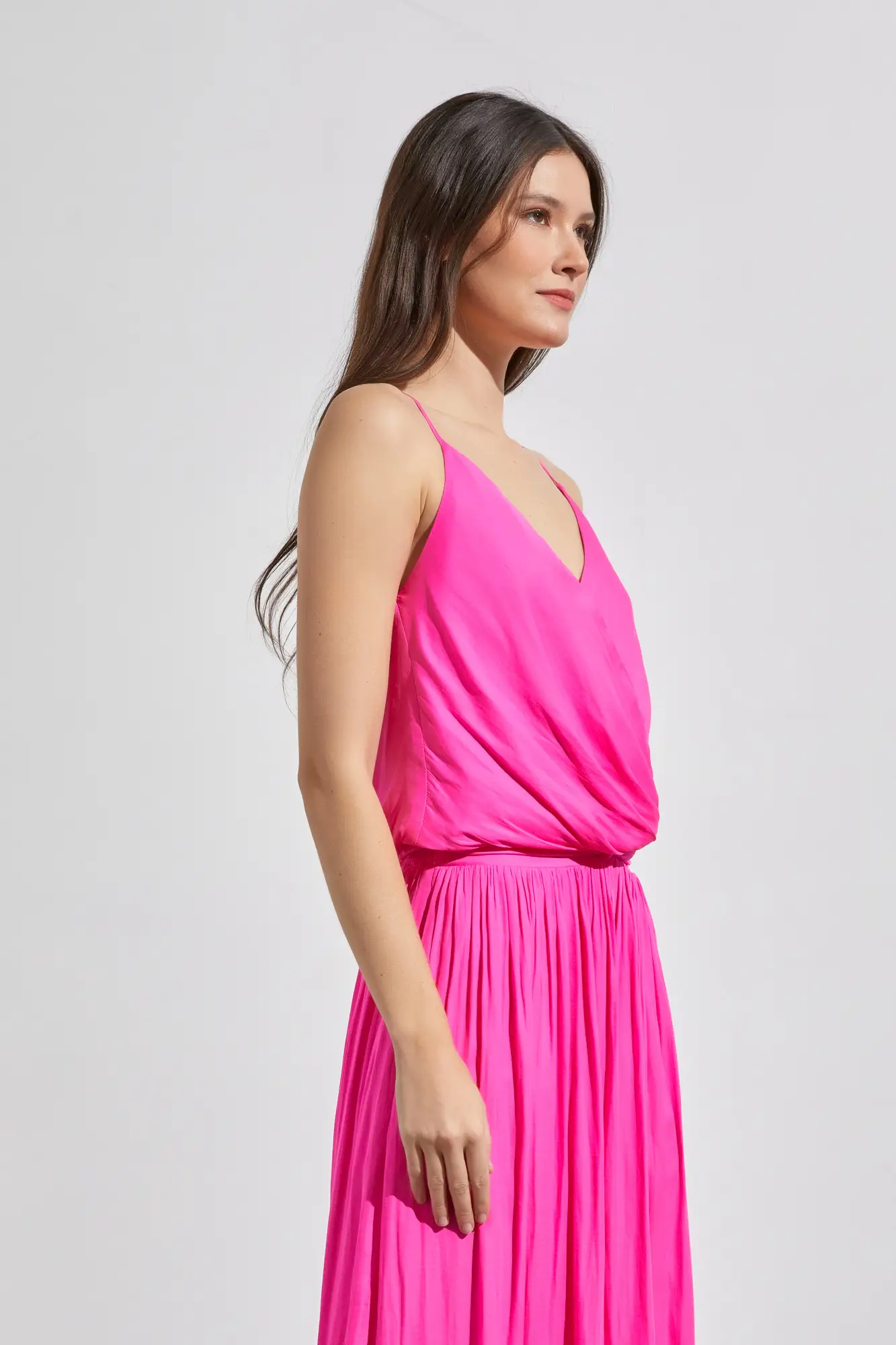 Tyra Hot Pink Surplice Cami Top