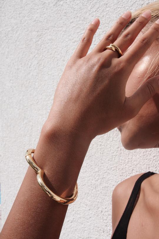 Heart of Gold Bangle Bracelet