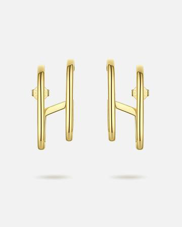 Double Trouble Gold Earrings