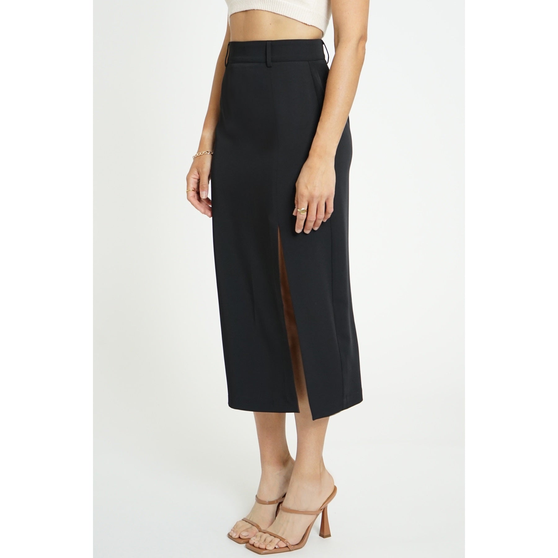 Keep Things Classy Belted Midi Skirt