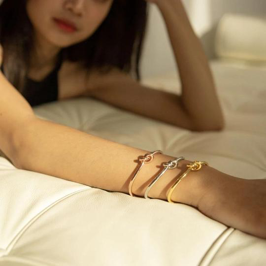 Knot Sorry Rose Gold Cuff Bracelet