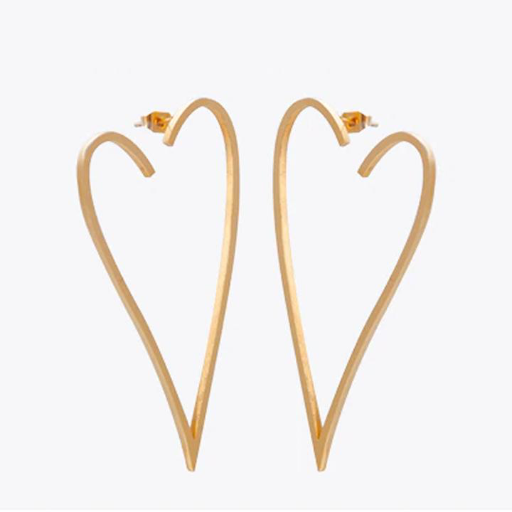 I Heart U Gold Earrings