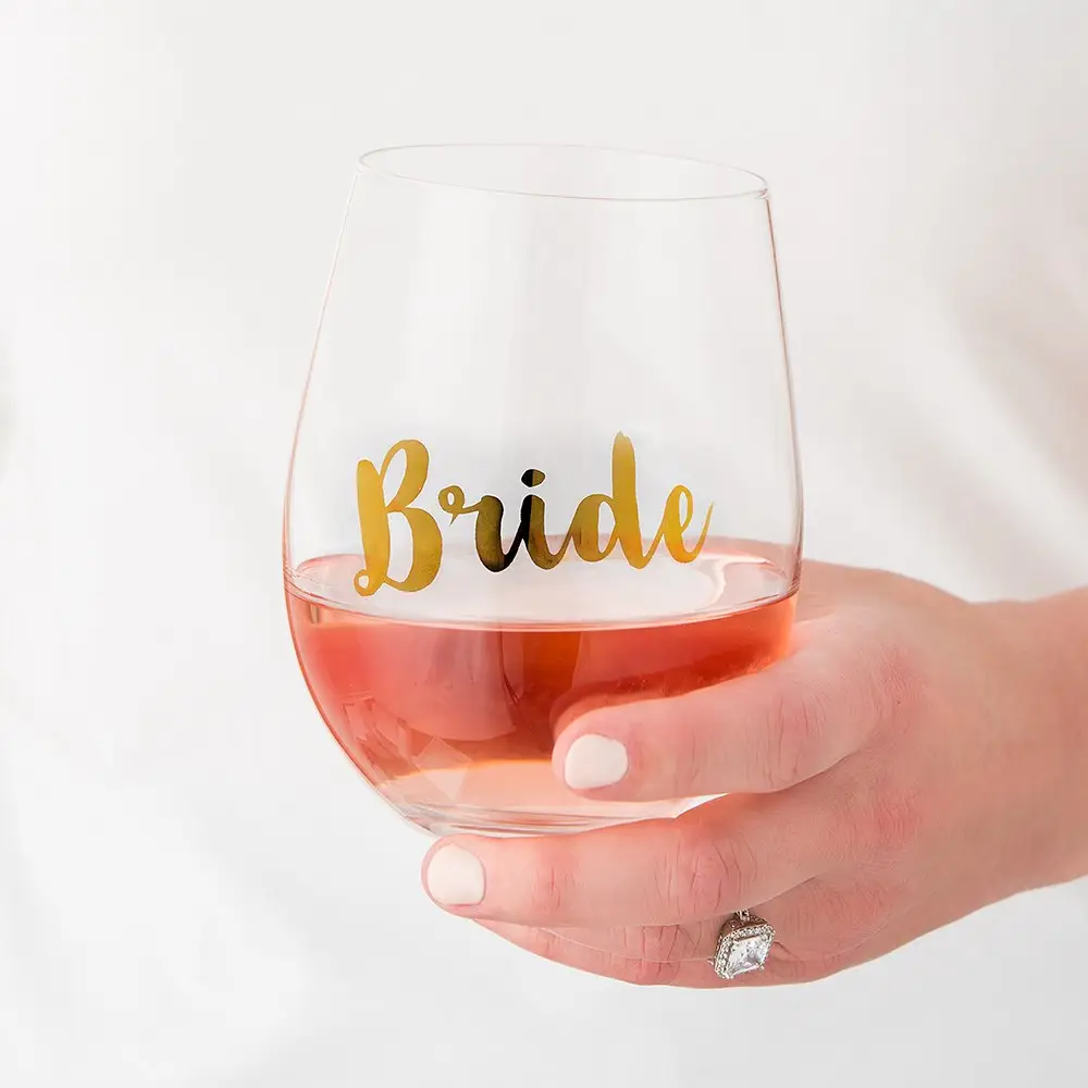 Bride Stemless Wine Glass