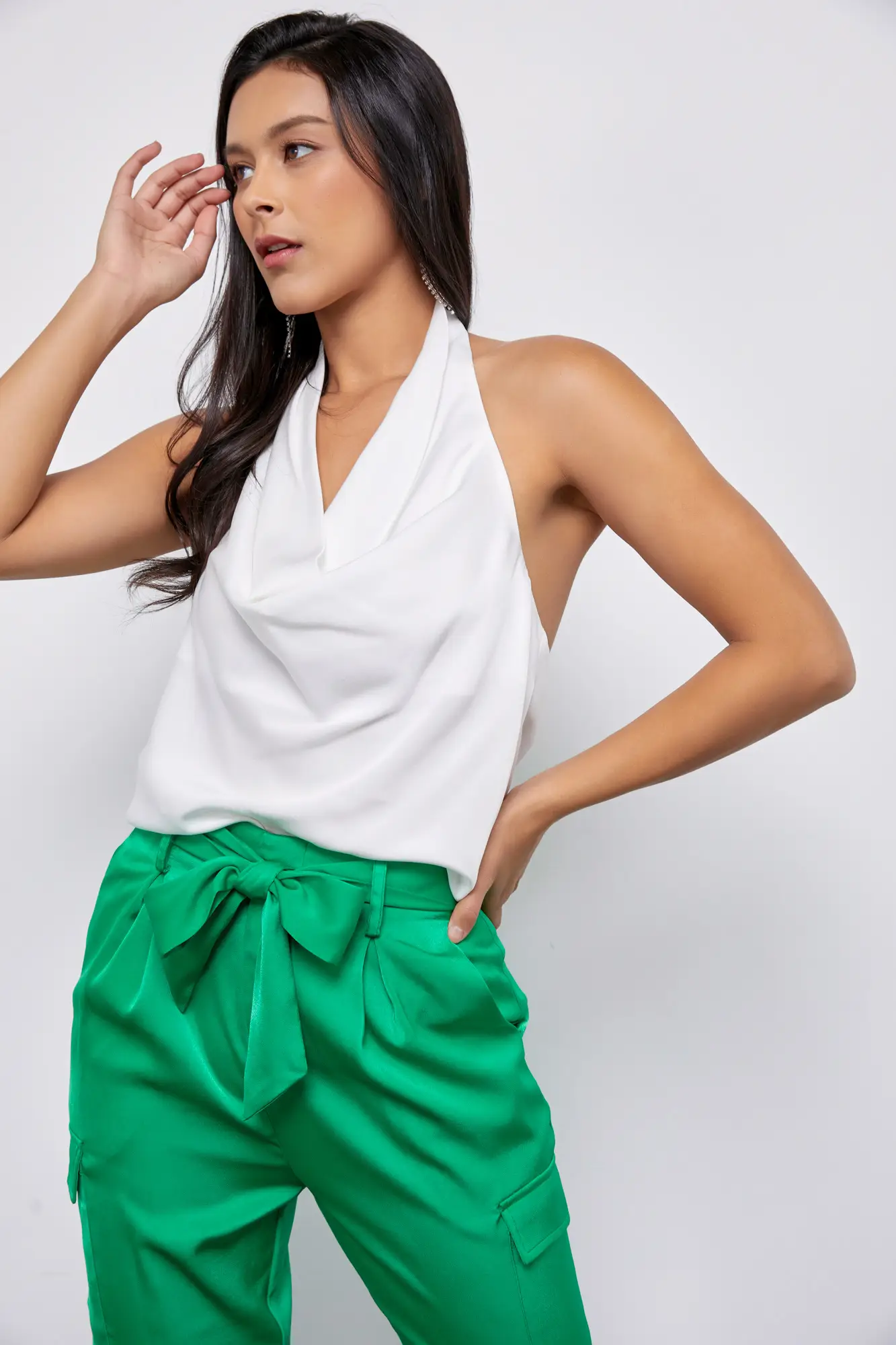 Pure Decadence White Cowl Neck Top