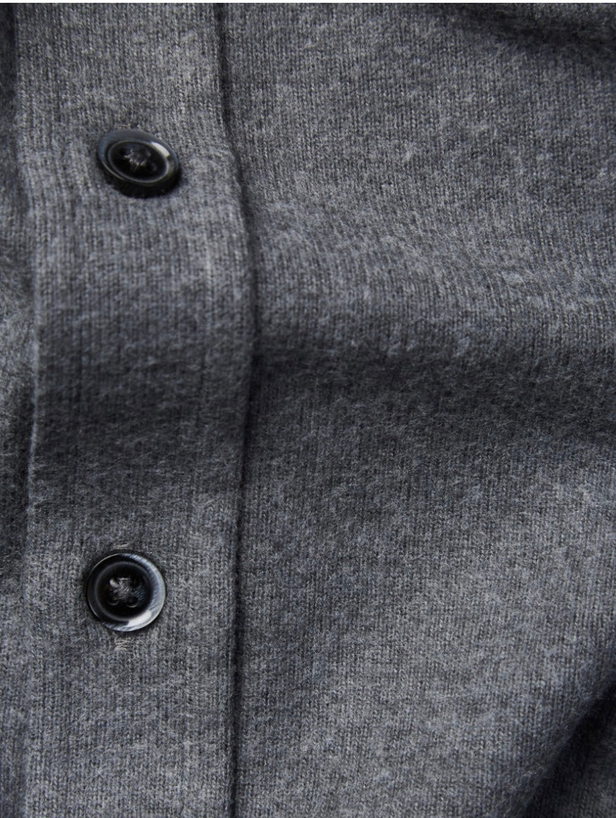 Charcoal Fleece Jersey Knit Long Sleeve