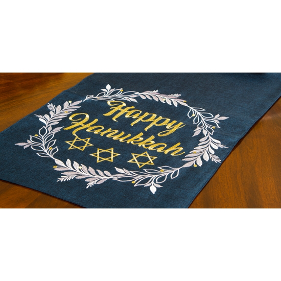 Hanukkah Embroidered Table Runner