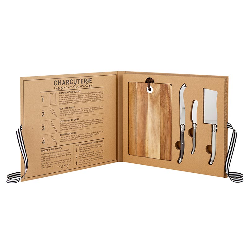 Acacia Board & Cheese Knives Set