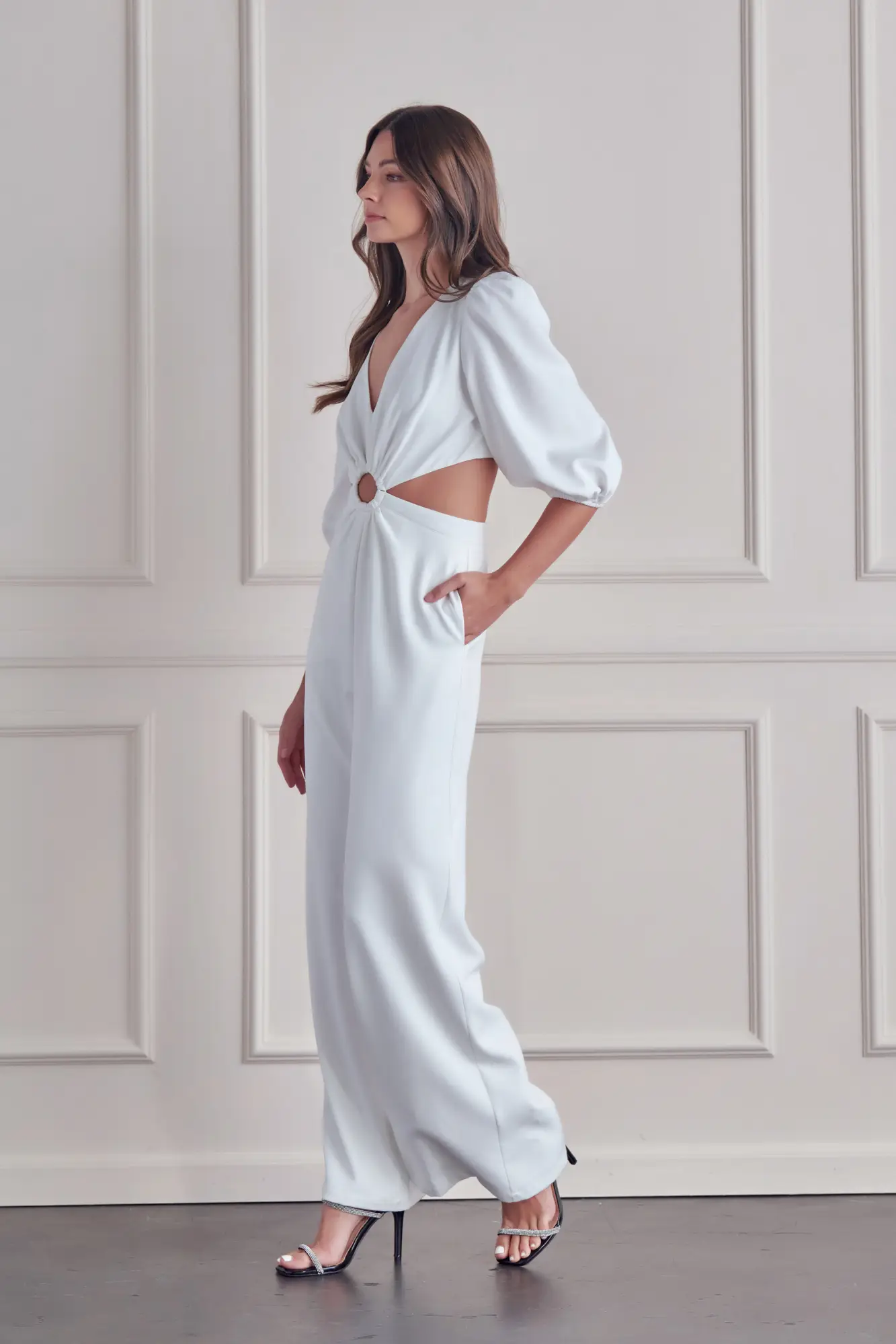 Always Celebrating White Cutout Jumpsuit