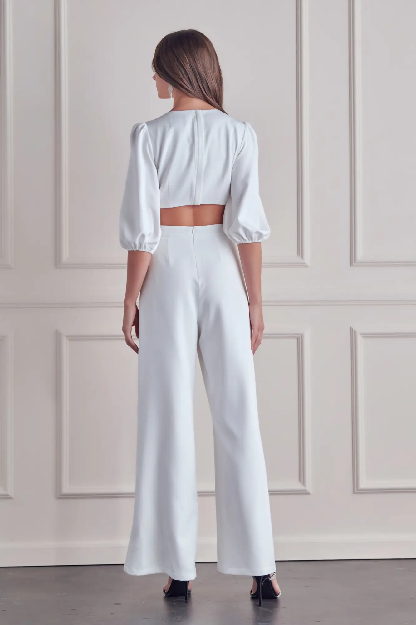 Always Celebrating White Cutout Jumpsuit