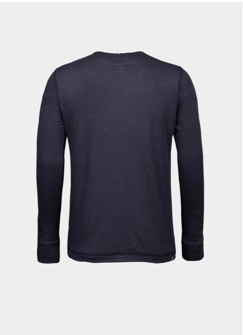 Navy Melange Knit Henley
