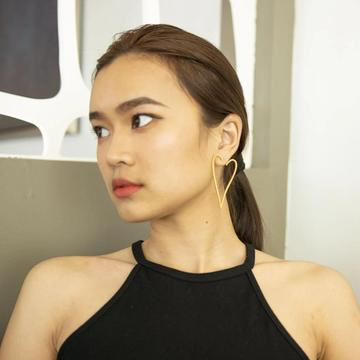 I Heart U Gold Earrings