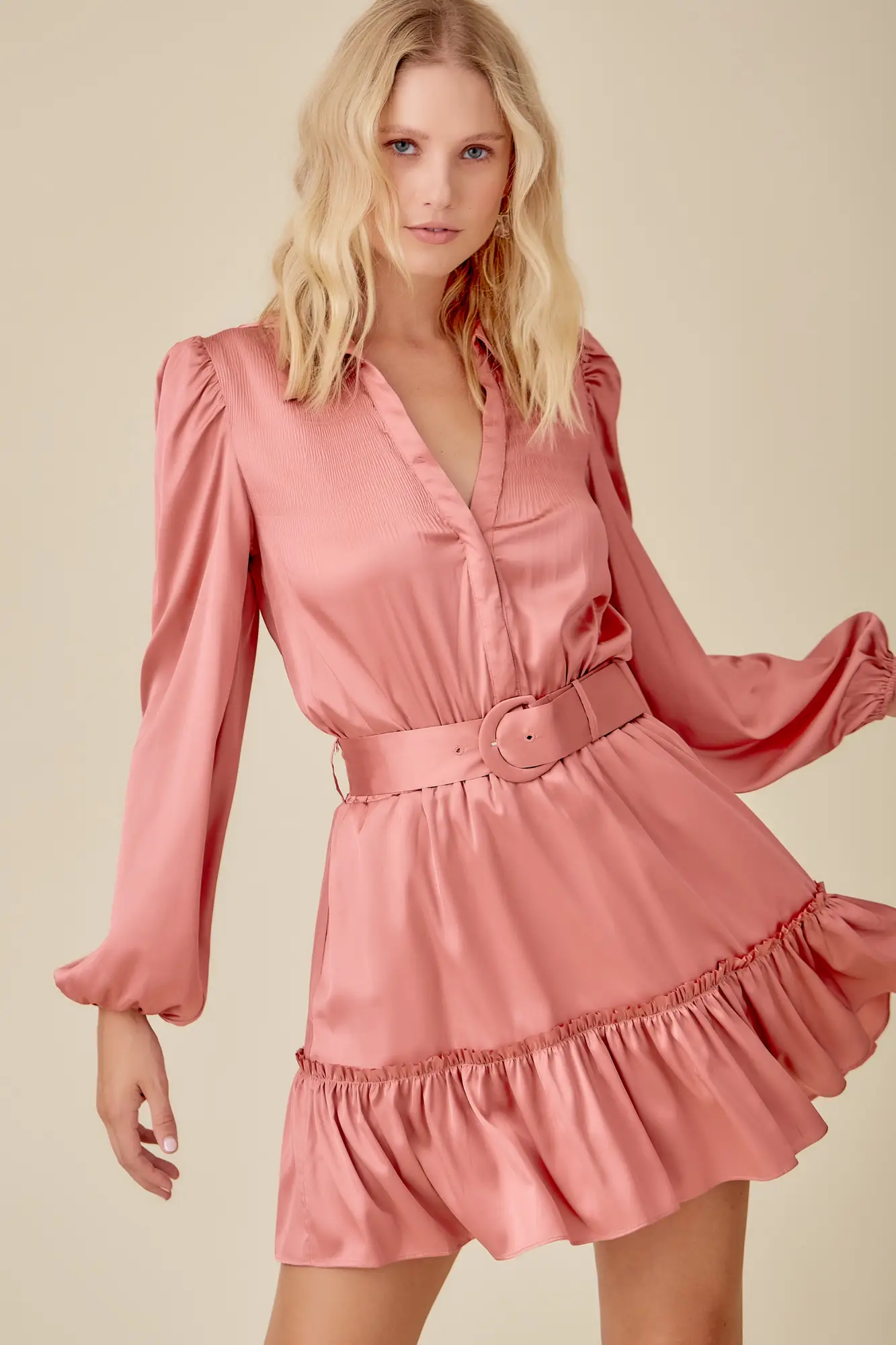 Tailored To Perfection Rose Long Sleeve Mini Dress
