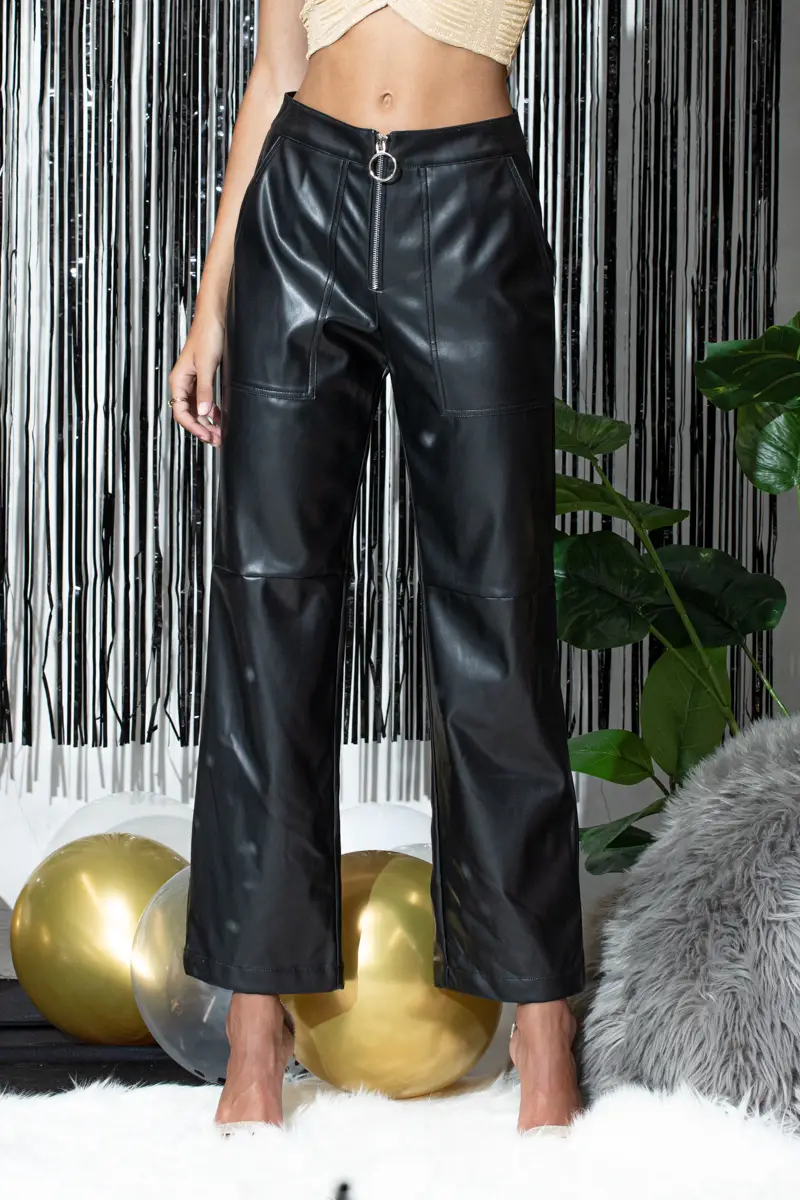 Most Fab Onyx Vegan Leather Pants