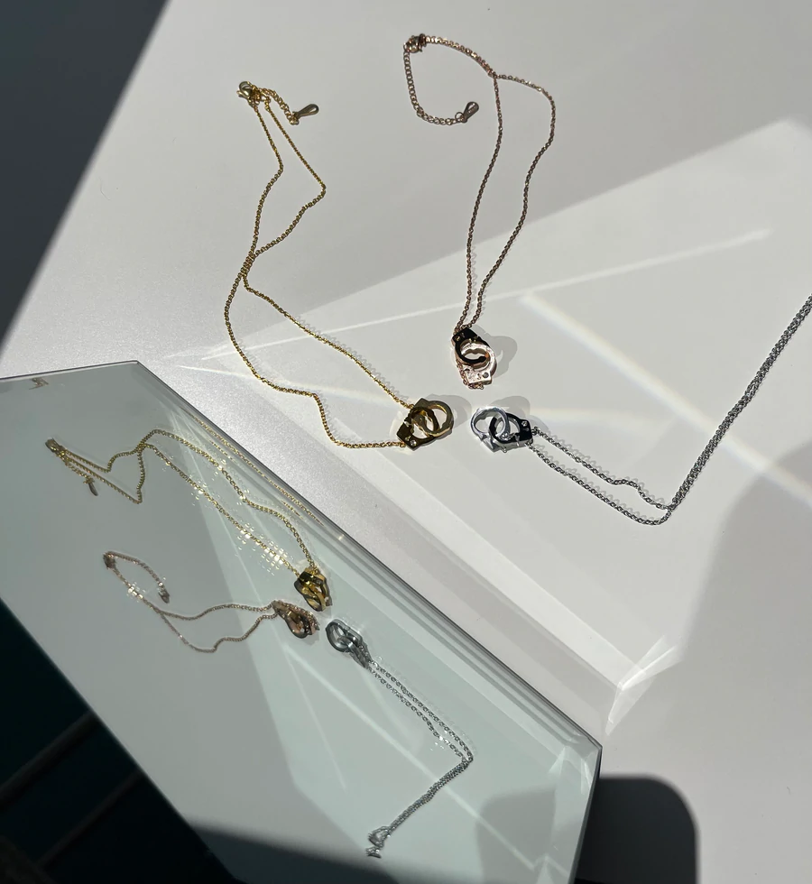 Not Guilty Gold Handcuff Necklace