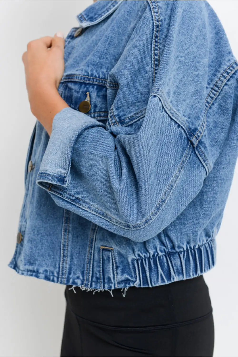 The Essential Layer Cropped Denim Jacket