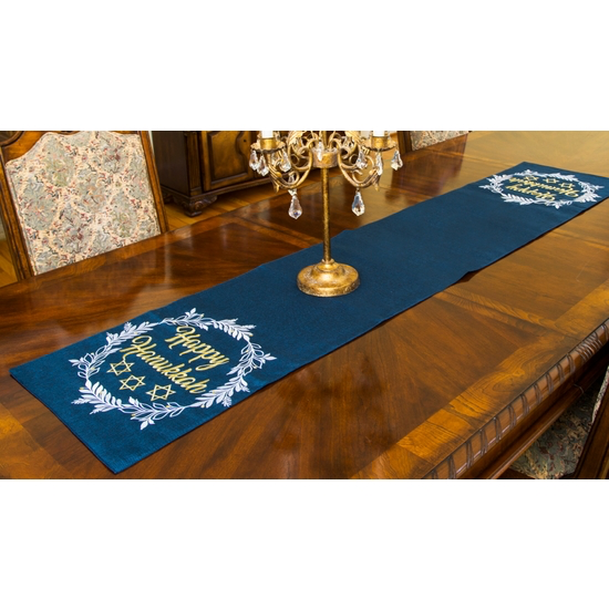 Hanukkah Embroidered Table Runner